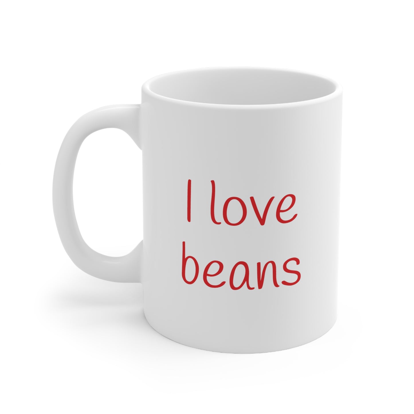I love beans -- coffee bean heart mug, Valentines day gift, Funny gift, Anniversary gift, Coffee lover gift