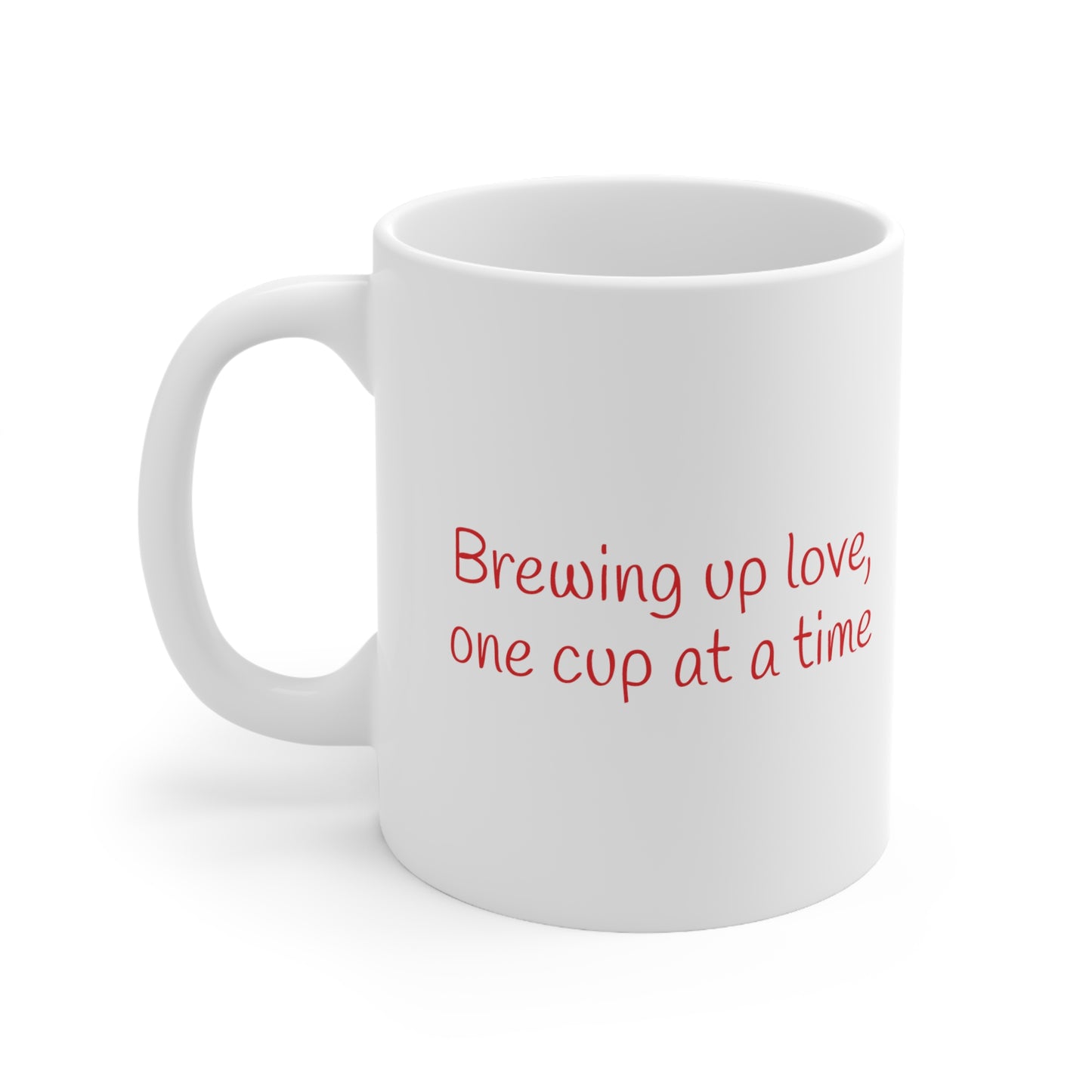 Brewing up love, one cup at a time -- coffee bean heart mug, Valentines day gift, Funny gift, Anniversary gift, Coffee lover gift