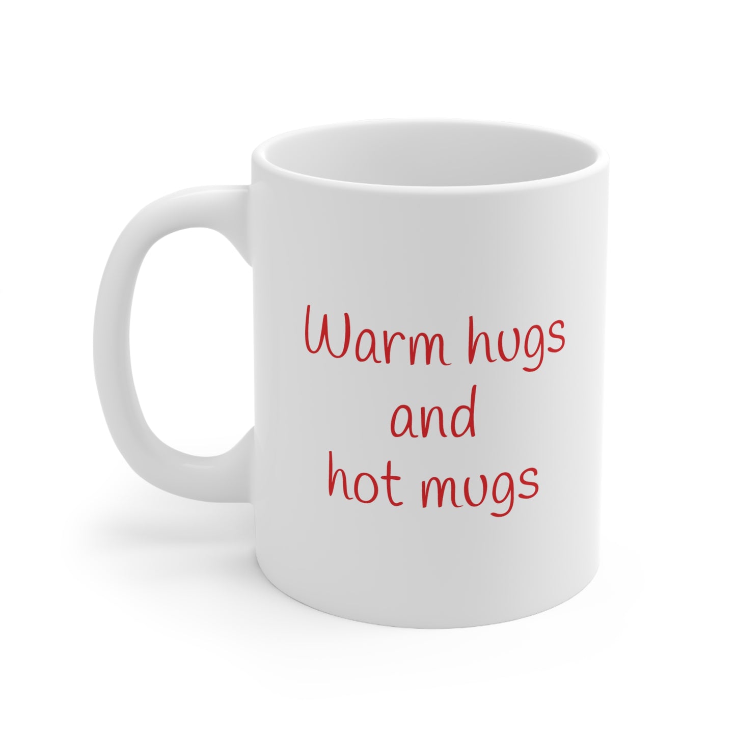 Warm hugs and hot mugs -- coffee bean heart mug, Valentines day gift, Funny gift, Anniversary gift, Coffee lover gift