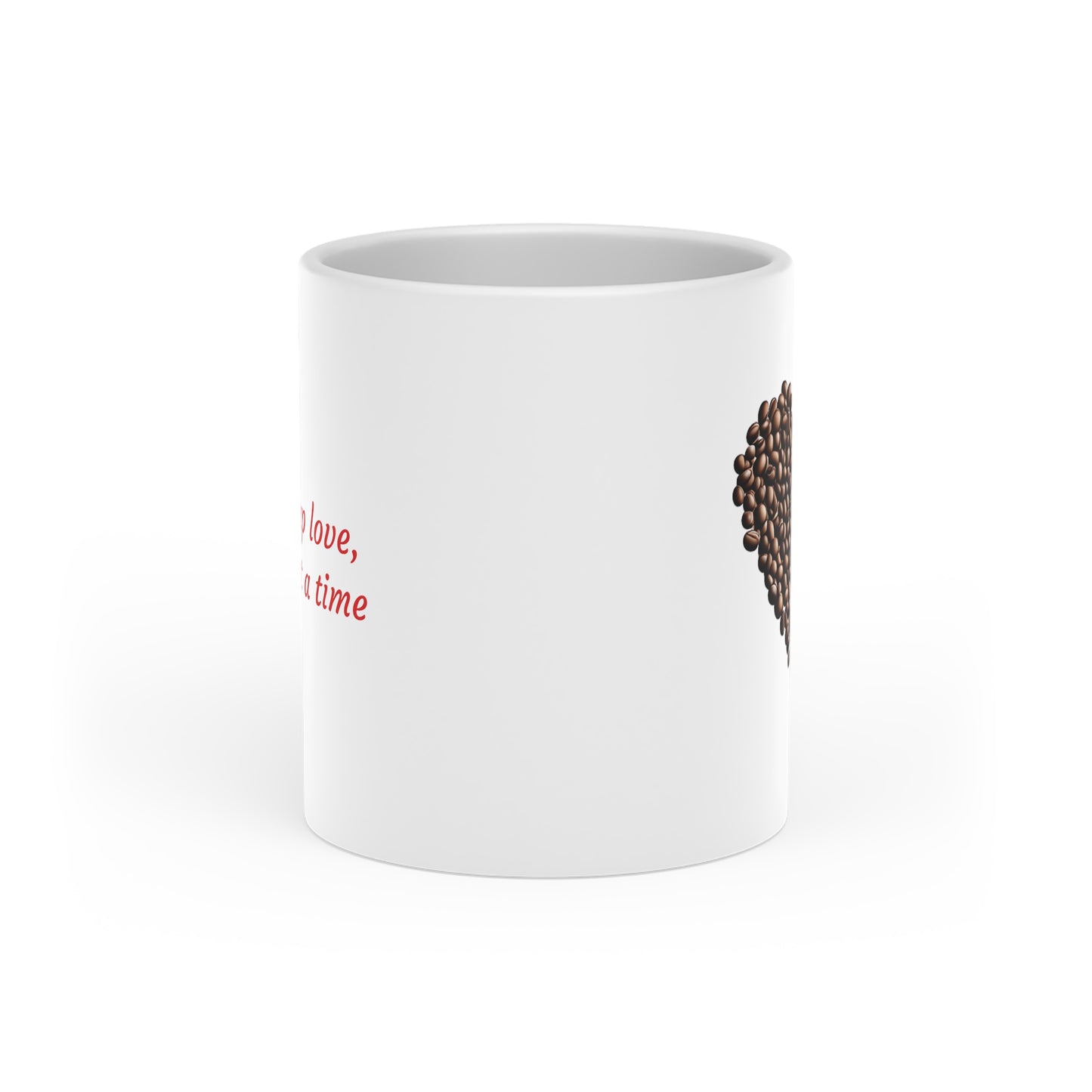 Brewing up love, one cup at a time -- Heart Mug