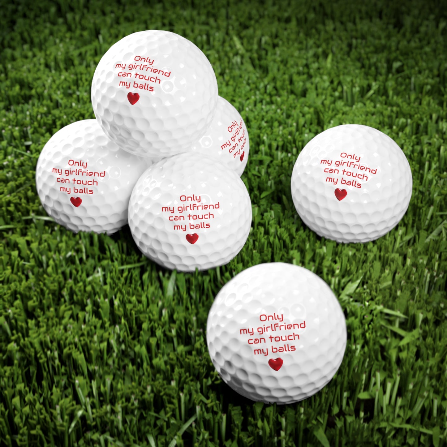 Only my girlfriend can touch my balls - Golf Balls 6pcs - Gifts for golfing boyfriend, Valentines Day gifts, Anniversary gift, Birthday gift