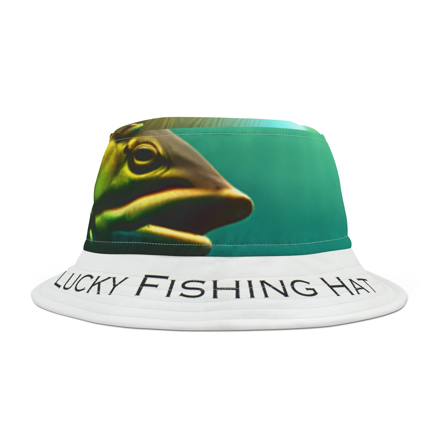 Lucky Fishing Hat: Bucket Hat with Large Mouth Bass. Gifts for him, gifts for dad, father's day, fishing gift.