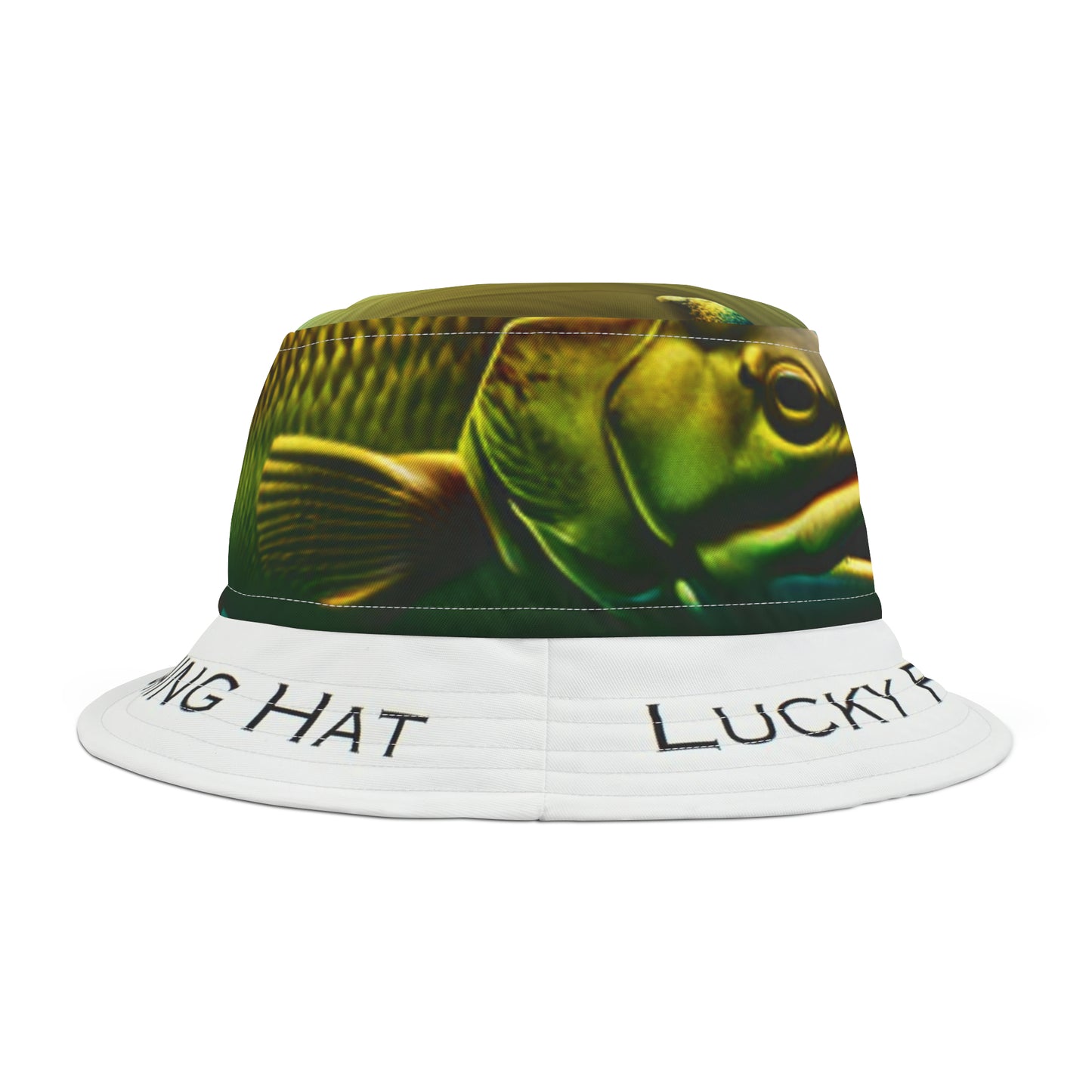 Lucky Fishing Hat: Bucket Hat with Large Mouth Bass. Gifts for him, gifts for dad, father's day, fishing gift.